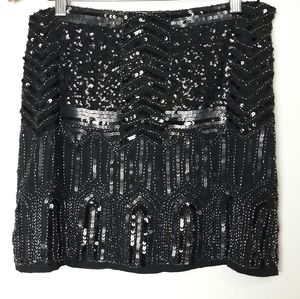 Black Sequin Miniskirt